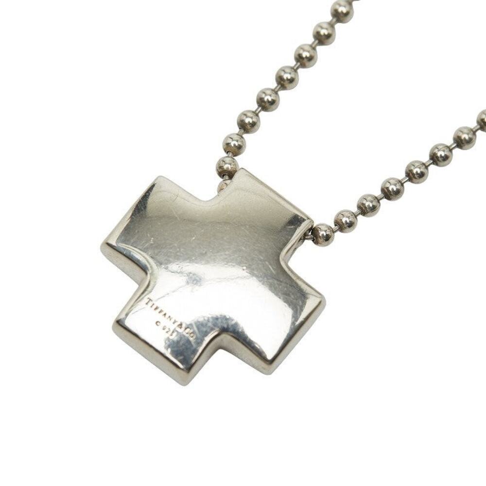 Tiffany & Co. Roman Cross Ball Chain Necklace Sterling Silver 925